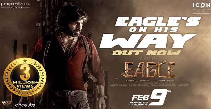 Eagle's on his way lyrics eagle telugu movie. Directed by karthik gattamneni. Star Cast Ravi Teja, Kavya Thapar, Anupama Parameswaran.